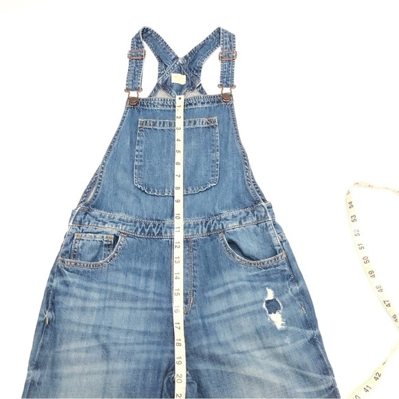 Gap Kids Distressed Denim Bib Overalls EUC Kid's XXL Regular - Picture 5 of 8